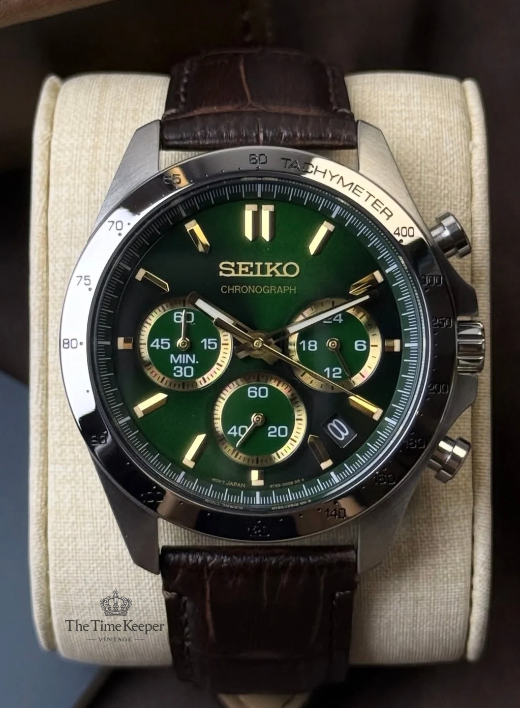 Seiko Spirit Chronograph - Emerald Green Dial – TheTimeKeeper